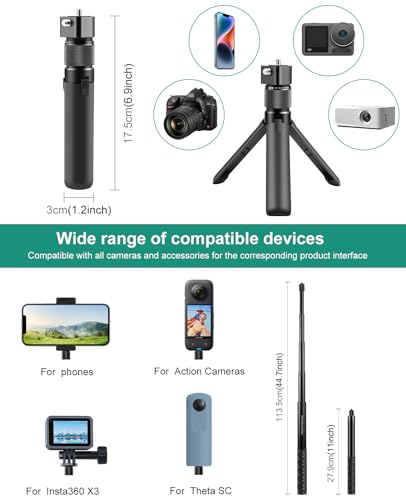 Perche à selfie rétractable anti-vibration avec trépied de table