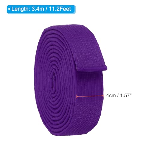 Cinturón de Taekwondo de Algodón Premium 3.4m Color Púrpura 2