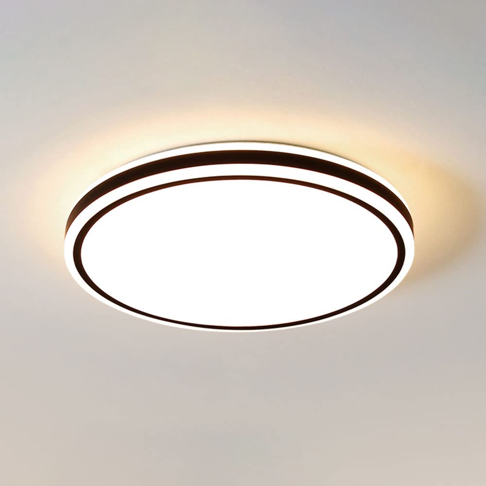 Plafonnier LED cercle en métal et lanterne de plafond ultra-mince encastré