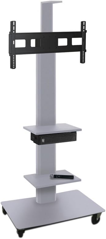 Vizion TV/Monitor Stand and Mount AV Cart Size: 65" H x 36" W x 24" D, Finish: Silver