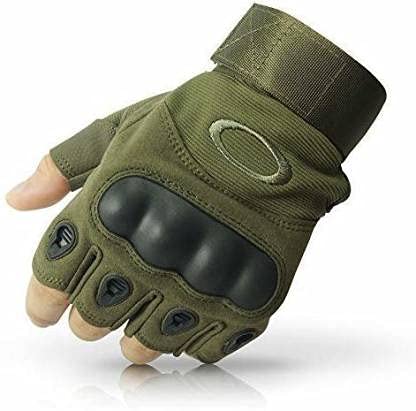Zonkar Nylon Tactical Half Finger Gloves for Sports, Hiking, Cyclling, Travelling, Camping, Outdoor, Motorcycle Riding, Arm Shooting, Gym Gloves Fingerless Half Finger Men Women Work Outdoor Gloves