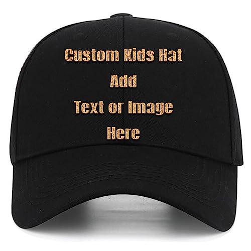 Kids Custom Hat Boys Baseball Cap with Picture Text Personalized Girls Sun-Hat Relaxed Adjustable Performance Cap for Gifts
