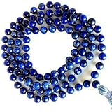 lapis beads meaning Style : Jaap Mala Natural Lapis Lazuli Jaap Mala Necklace AAA 108  prayer beads  Hand-knotted mala bracelet  8 mm Round Beads Meditation Tassel Buddhist Mala,