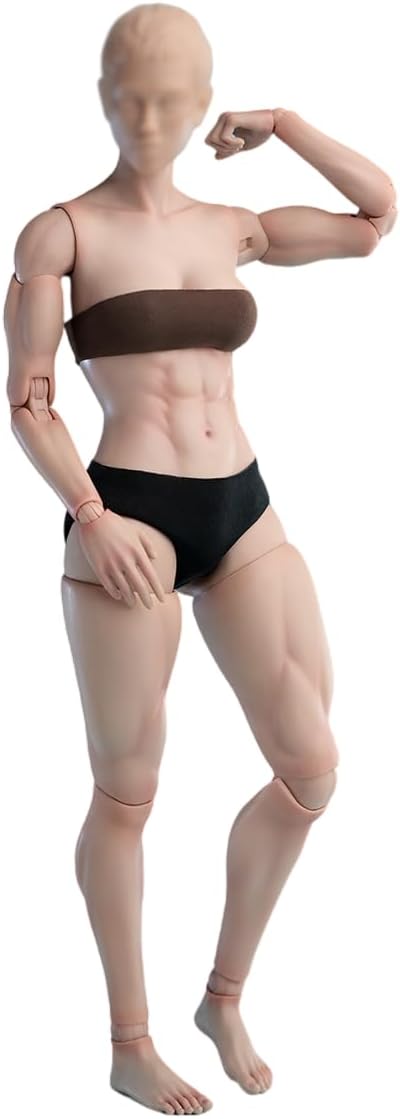 Fremego 1/6 Scale Female Body,12inch Worldbox Female Joint Flexible Muscular Action Figure Body Collection (Suntan Skin-Thighs with Extra Joint)
