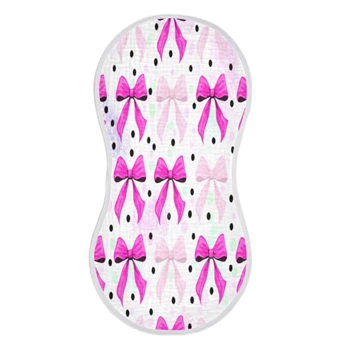 Bows Plant Burp Cloths Cotton Baby Washcloths,Large 22x11in Burping Cloth Absorbent and Soft for Newborn Baby Boys and Girls,4 Pack