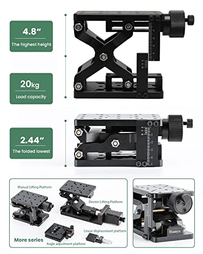Huanyu Z-Axis Manual Lift Platform 60Mm High Precise Optical Sliding Lifting Displacement Platform Table Linear Stage Lab Jack Elevator With Scale Ruler #TOP5