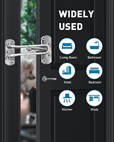 Hdajy 2Pcs Door Chain Lock, Upgrade Chain Locks For Inside Door, Be Used For Barn Door Latch, Locks For Doors Inside, Thicken Aluminium Alloy Satin Nickel. #TOP2