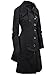 Azbro Women Modern Outdoor Wool Blended Classic Pea Coat Jacket, Black XXL