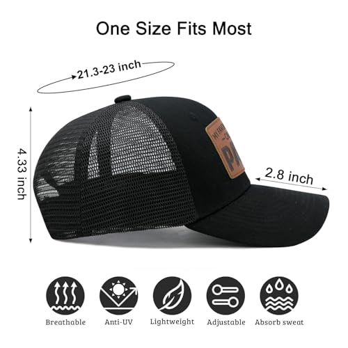 Image of Waldeal Papa Trucker Hat, Adjustable Snapback Dad Hats for Men, Fathers Day Birthday Gifts from Daughter
