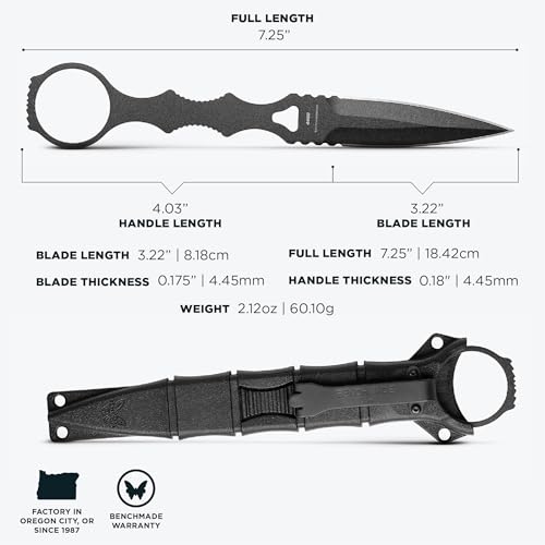 Benchmade - SOCP 176 Tactical Double Edged Dagger with Black Powdercoat 440C Handle (176BK) - Thumbnail 6