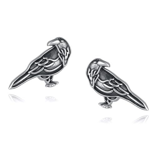 Image of Raven Stud Earrings Crow Bird Earrings Raven Stud Jewelry Gifts For Women Female Men Male Halloween