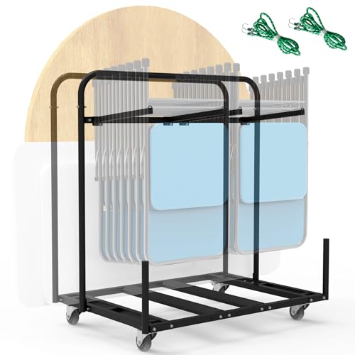 Eastrexon Folding Table and Chair Rack Cart (20 Chairs Capacity)