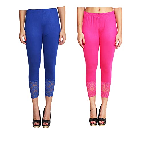 Image of Snowball Lace Capri Leggings for Women | PlusSize Stylish Net Capri for Girls