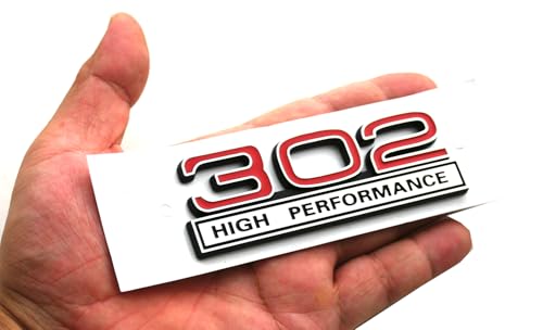 Image of 2pcs 302 Engine 5.0 Liter High Performance Emblms Badge 3D Decals Stickers Cars Trucks (Chrome Red)