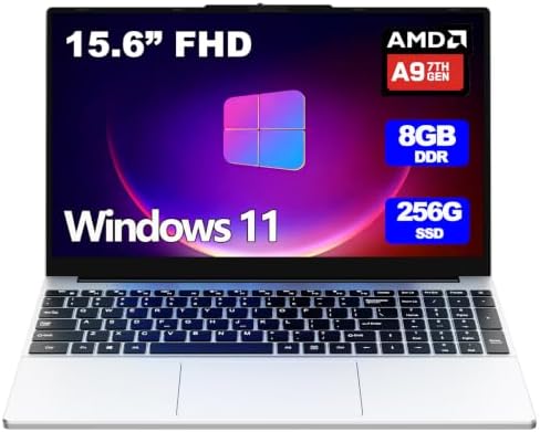 15.6-inch laptop,8GB DDR 256GB SSD expandable to 1TB,portable lap...