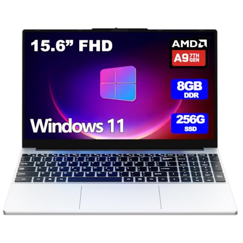 Image of 15.6-inch laptop,8GB DDR 256GB SSD expandable to 1TB,portable laptop computer, AMD CPU up to 3.2 GHz, Numeric Keypad,10000mAh battery,USB3.0 interface,WiFi5,BT4.2, webcam, Type-C,Numpad,slim laptops