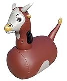 Hearthsong Hop N Go Inflatable Bull Riding Bouncy Hopping Toys for Kids Ages 5+ - Ride On Bouncer Animal Hopper Jumping Toys for Outdoor Games