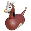 Hearthsong Hop N Go Inflatable Bull Riding Bouncy Hopping Toys for Kids Ages 5+ Ride On Bouncer Animal Hopper Jumping Toys for Outdoor Games (2 Pack)