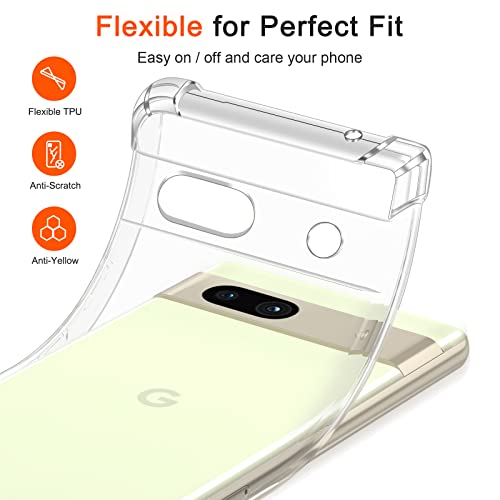 Image of for Back Case Cover Bumper Flexible Silicone Transparent Back Cover for Google Pixel 7A- Transparent