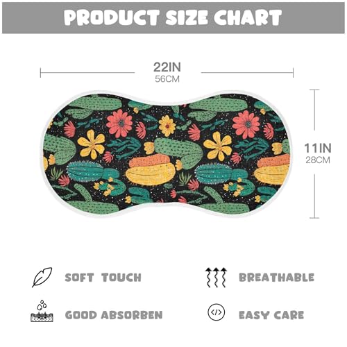 xigua Cactus and Flowers Baby Burp Cloths for Newborn Boys and Girls 1 Pack, Soft & Absorbent Cotton Baby Burp Cloth, Baby Washcloths, Newborn Towel, Burp Rags4