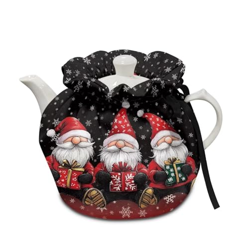 Image of Christmas Tea Cozy for Teapot Dwarf Insulated Large Teapot Cover to Keep Warm Tea Kettle Cover Machine Washable for Home Kitchen Tea Party Table Decor