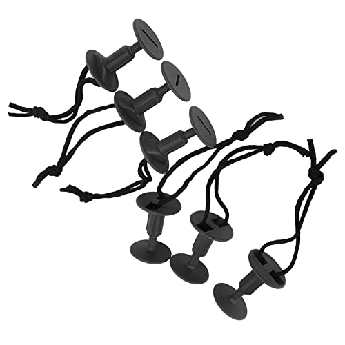 6 Pcs Strong Nylon Plastic Surfboard Leash Bone Rope Plug Fast Redeemable Removable Slots for Surfing Suitable for Most Soft Foam Surfboards (Black)