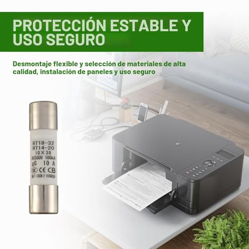Miniatura 6 de Sigandg 10a 500v Fusible De Tubo Cerámico Rt18-32 10x38mm Fusibles Cilíndricos De Alta Tensión Paquete De 10
