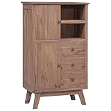 highboard teak Zusammenbau erforderlich: Ja vidaXL Teak Massiv Highboard mit 3 Schubladen 2 Türen Kommode Mehrzweckschrank Sideboard Anrichte Standschrank Beistellschrank Schrank 60x30x100cm