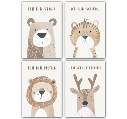 LAVEMA Affirmationsposter Kinder | Bilder Kinderzimmer A4 (21x30cm) Poster...