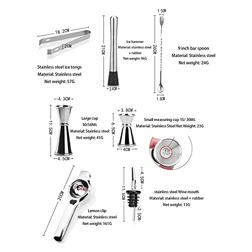 Kit Bartender 14 Piezas Coctelera Acero Inoxidable miniatura 3