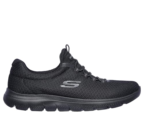Skechers Femme Summits 12980 Espadrilles, Black Mesh/ Trim, 40 EU