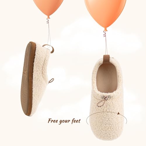 LazyStep Women's Ballari Loafer Slipper, Slip-On Indoor Cozy Memory Foam House Shoes(2024, Size 9, Beige)4