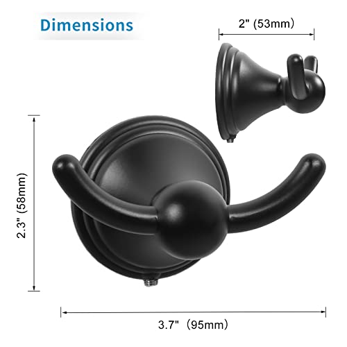 Filta Towel Hooks For Bathrooms Wall Mounted, Black Towel Hooks, Robe & Towel Hooks, Bathroom Towel Hooks For Wall, Towel Hangers For Bathroom Wall, Matte Black Bath Towel Hook (6 Pack) #TOP2