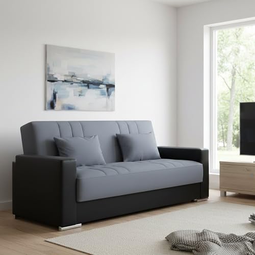 PRATICO E INNOVATIVO- è la soluzione perfetta per arredare il vostro living, salotto o la vostra camera da letto con stile - Le sue linee moderne e pulite rendono questo articolo d'arredamento adatto a qualsiasi tipo di ambiente e arredo - Resistente e confortevole questo sofà in tessuto imbottito risulta morbida e delicato al tatto, perfetto per essere utilizzata come divano da salotto oppure letto per degli ospiti in più, grazie anche al contenitore sottostante, che permette di riporre tutta la biancheria necessaria, risulta essere un ottima soluzione salva spazio