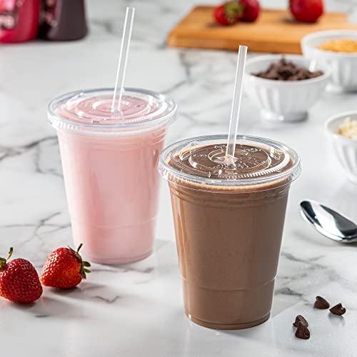 Gusto [16 oz. - 100 Count] Clear PET Cups with Lids, Disposable Coffee Cups with Flat Lids - Ideal for Cold Beverages, Smoothies, and to-Go Drinks - Formerly Comfy Package by GUSTO - Image 3