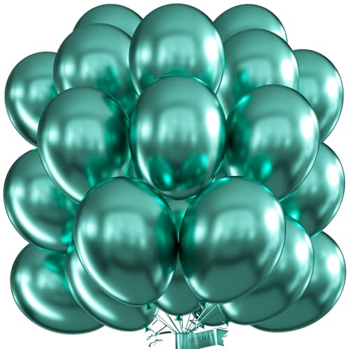 Metallic Green Balloons 12inch, 50 Pcs Chrome Green Balloons