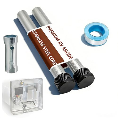 2 PCS RV Water Heater Anode Rods & 1-1/16 inch Socket, Camper Water Heater Aluminum/Zinc Anode Rod...