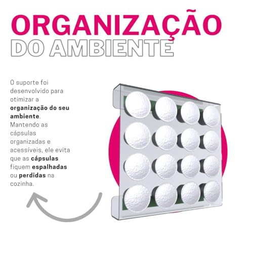 Suporte Porta Organizador De Parede Compatível com Até 16 Cápsulas de Café Nespresso