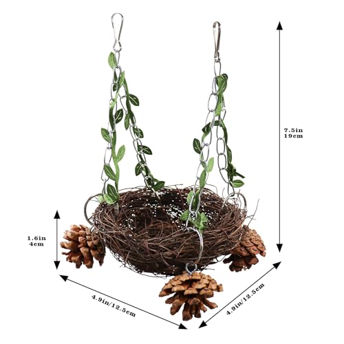 Parakeet Nest, Hanging Parrot Hammock, Bird Swing Toys, Bird Perch Stand Toys, Birdcage Accessories, Suitable for Small to Medium Bird Parakeets Cockatiels