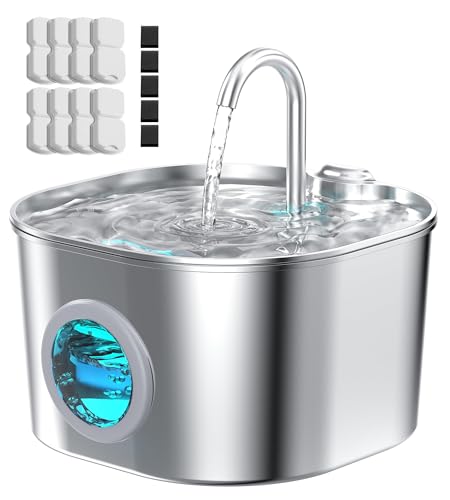 HOOISE 74oz Plastic Cat Water Fountain with 8 Filters & 5 Sponges