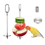 URBEST Bird Food Holder, Bird Feeders, Stainless Steel Parrot Fruit Vegetable Stick Holder, Treat Skewer (Small+Large)