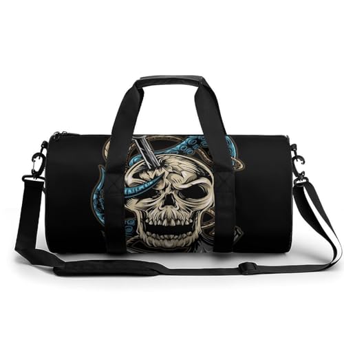 Sac de sport poulpe crâne 45x23x23cm idéal pour gym et voyage