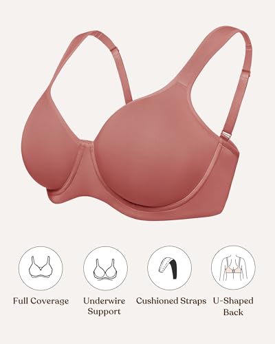 Image of HSIA Bras for Women Minimizer Full Coverage, Plus Size T Shirt Unlined Underwire Smooth Bra, Seamless Cups Joan Ultimate Soft