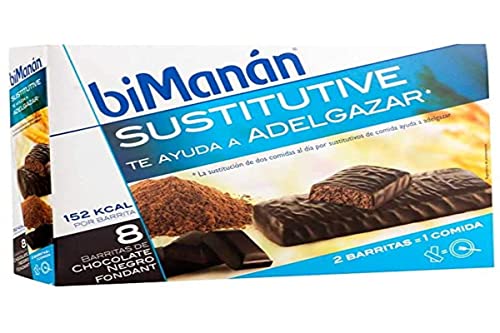 Bimanán Sustitutive Barritas Chocolate Negro Fondant 8 Uds