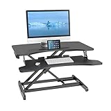 hjh OFFICE 802113 VM-SA I - Asiento de pie para escritorio (acero, 83 x 43 cm, con bandeja para teclado, altura regulable con muelle de gas, 802113)