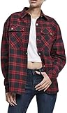 Oversize-Schnitt Urban Classics Damen Ladies Oversized Overshirt Hemd, midnightnavy/red, M