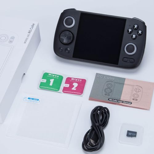 Actualia RG Cube Handheld Game Console with RGB lighting effect, 8+128G Android Unisoc T820 processor 3.95 Inch IPS Screen Arcade Gaming Support Bluetooth WIFI (No Games)