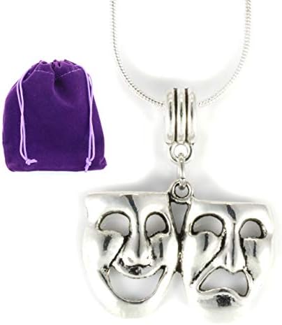 Drama Mask Necklace Tragedy Comedy Mask 