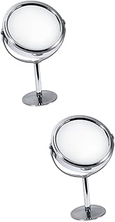 فوميز. مراة مكبرة للسفر مع حامل، مراة مكياج مستديرة قابلة للتعديل مزدوجة الجوانب وقابلة للتعديل وقابلة للدوران من قطعتين
