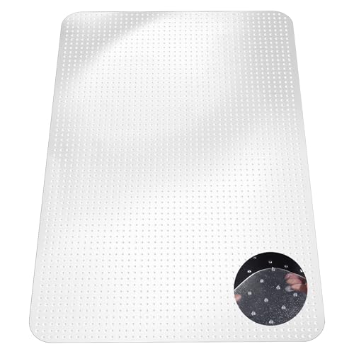Image of 46 inch x 72 inch Office Chair Mat for Low-Pile Carpet, 2.2 mm Thick Clear Desk Chair Mat with Non-Slip Grips, Large Floor Protector for Low, Flat Carpeted Floors (Clear)